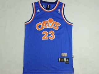 Cleveland Cavaliers 23 LeBron James Basketball Jersey Blue Throwback
