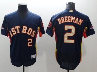 Houston Astros #2 Alex Bregman Flex Base Jersey Navy Blue With Gold Number