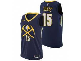 Nike Denver Nuggets 15 Nikola Jokić Basketball Jersey Navy City Swingman