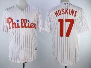 Philadelphia Phillies #17 Rhys Hoskins Cool Base Jerseys White Strips