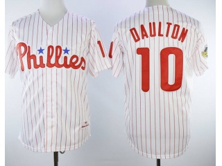 Philadelphia Phillies #10 Darren Daulton Cool Base Jerseys White Strips