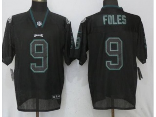 Philadelphia Eagles #9 Nick Foles Lights Out Elite Football Jersey Black