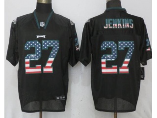 Philadelphia Eagles #27 Malcolm Jenkins USA Flag Fashion Football Jersey Black