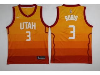Nike Utah Jazz #3 Ricky Rubio Rainbow City Jersey Orange