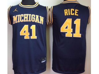 Michigan Wolverines #41 Glen Rice College Basketball Jersey Blue