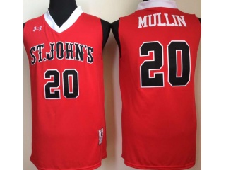St John's University 20 Chris Mullin Basketball Jersey Red