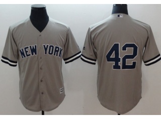 New York Yankees #42 Mariano Rivera Cool Base Jersey Grey