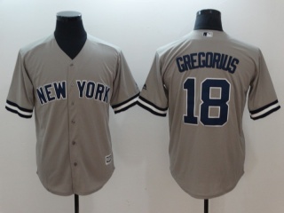 New York Yankees #18 Didi Gregorius Cool Base Jersey Grey