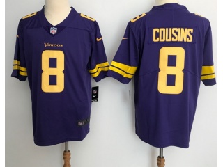 Minnesota Vikings #8 Kirk Cousins Color Rush Limited Jersey Purple