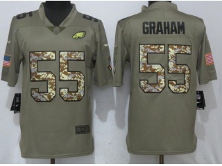 Philadelphia Eagles #55 Brandon Graham Salute To Service Limited Jersey Olive Camo