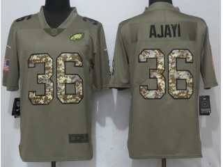 Philadelphia Eagles #36 Jay Ajay Salute To Service Limited Jersey Olive Camo