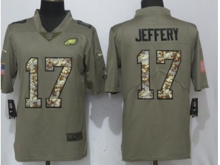 Philadelphia Eagles #17 Alshon Jeffery Salute To Service Limited Jersey Olive Camo