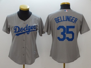Los Angeles Dodgers #35 Cody Bellinger Women Jersey Grey