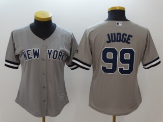New York Yankees #99 Aaron Judge Women Jersey Grey