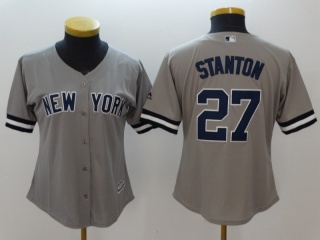 New York Yankees #27 Giancarlo Stanton Women Jersey Grey