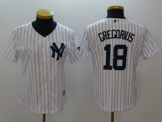 New York Yankees #18 Didi Gregorius Women Jersey White