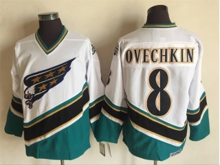 Washington Capitals #8 Alexander Ovechkin Throwback Jersey White