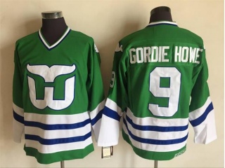 Hartford Whalers #9 Gordie Howe Hockey Jersey Green