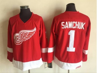 Detroit Red Wings #1 Terry Sawchuk CCM Hockey Jerseys