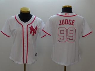 Women New York Yankees #99 Aaron Judge Jersey White PinkJersey Pink
