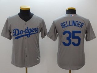 Youth Los Angeles Dodgers #35 Cody Bellinger Jersey Grey