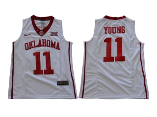 Oklahoma Sooners 11 Trae Young College Basketball Jersey White