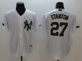 New York Yankees #27 Giancarlo Stanton Cool Base Jersey White Green