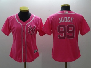 Women New York Yankees #99 Aaron Judge Jersey Pink