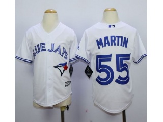 Youth Toronto Blue Jays 55 Russell Martin Baseball Jersey White