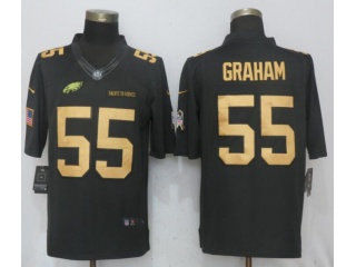 Philadelphia Eagles #55 Brandon Graham Anthracite Salute to Service Limited Football Jersey Gold