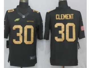 Philadelphia Eagles #30 Corey Clement Anthracite Salute to Service Limited Football Jersey Gold