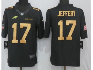 Philadelphia Eagles #17 Alshon Jeffery Anthracite Salute to Service Limited Football Jersey Gold