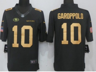 San Francisco 49ers #10 Jimmy Garoppolo Anthracite Salute to Service Limited Football Jersey Gold