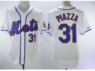 New York Mets #31 Mike Piazza Throwback Jersey All White