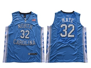 North Carolina Tar Heels 32 Luke Maye College Basketball Jersey Blue