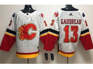 Adidas Calgary Flames #13 Johnny Gaudreau Hockey Jersey White