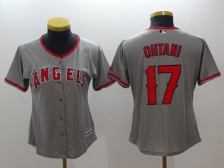 Women Los Angeles Angels #17 Shohei Ohtani Grey Jersey