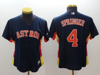 Women Houston Astros #4 George Springer Jersey Blue
