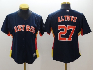 Women Houston Astros #27 Jose Altuve Jerseys Blue