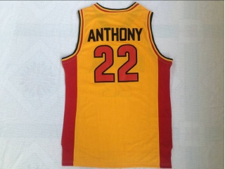 Oak Hill 22 Carmelo Anthony Basketball Jersey Yellow