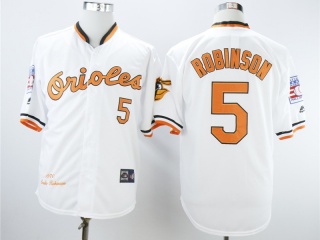 Baltimore Orioles 5 Brooks Robinson Baseball Jersey White Throwback