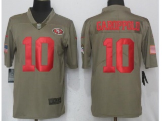 San Francisco 49ers #10 Jimmy GaroppoloSalute To Service Limited Jersey Olive