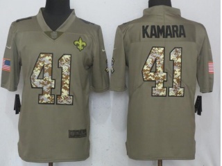 New Orleans Saints #41 Alvin Kamara Salute to Service Nike Limited Jerseys Olive Camo