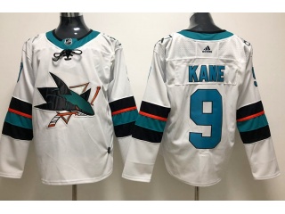 Adidas San Jose Sharks Jerseys #9 Evander Kane Hockey Jersey White