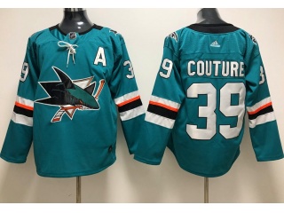 Adidas San Jose Sharks Jerseys #39 Logan Couture Hockey Jersey Green