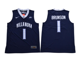 Villanova University 1 Jalen Brunson V-Neck Basketball Jersey Blue