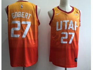 Nike Utah Jazz #27 Rudy Gobert City Jersey Orange Rainbow