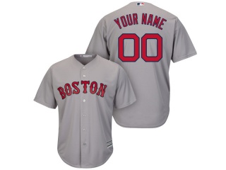 Men's Boston Red Sox Majestic Gray Cool Base Custom Jersey Stitched Name Number