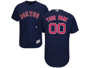 Men's Boston Red Sox Majestic Alternate Navy Flex Base Authentic Collection Custom Jersey Stitched Name Number