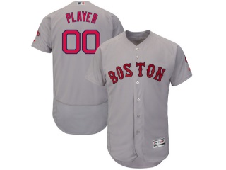 Men's Boston Red Sox Majestic Road Gray Flex Base Authentic Collection Custom Jersey Stitched Name N...